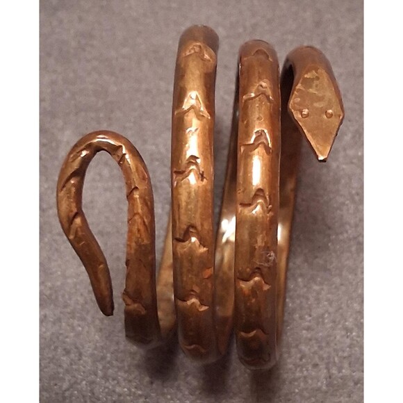 Brass Snake Napkin Ring Coiled Wraparound Style - Picture 3 of 6